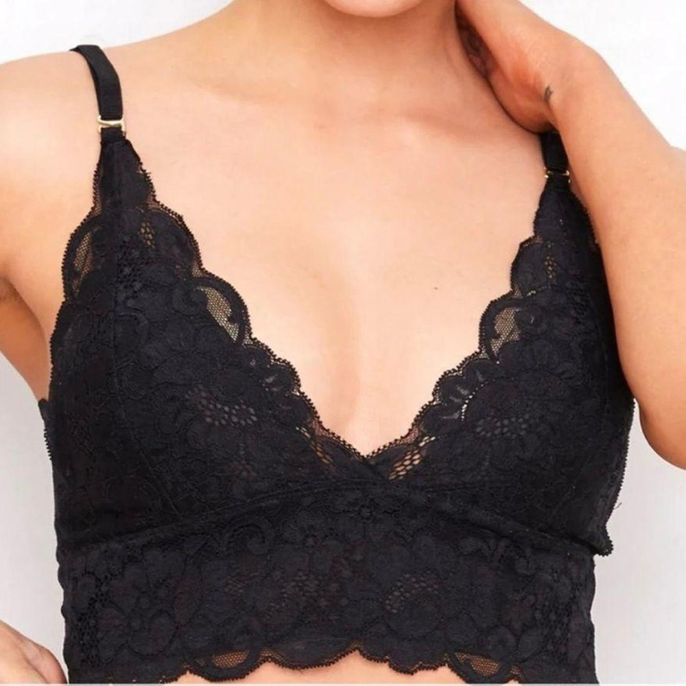 NWT Free People We Are HAH Women’s Smarty Lace Bralette in Noir/Black, Size XS